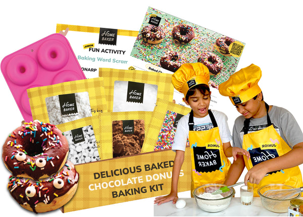 HomeBaker Baked Donuts with Kids Apron and Hat
